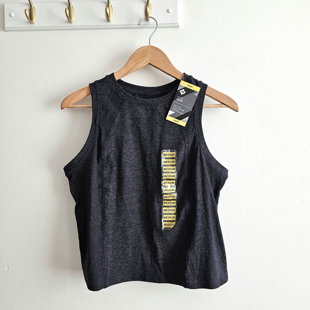 NWT Member's Mark Ladies' Charcoal Gray Soft Rib Tank Semi-Fitted Medium